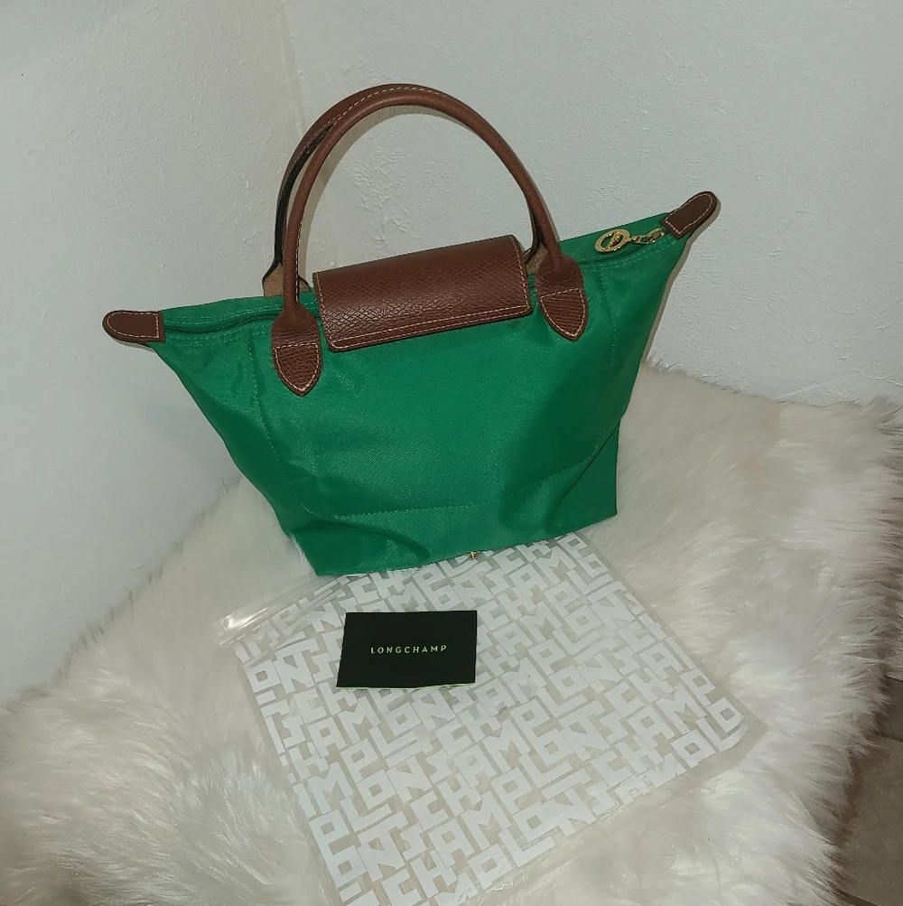 Longchamp Tote in Green and Brown Size SMALL - Picture 2 of 7